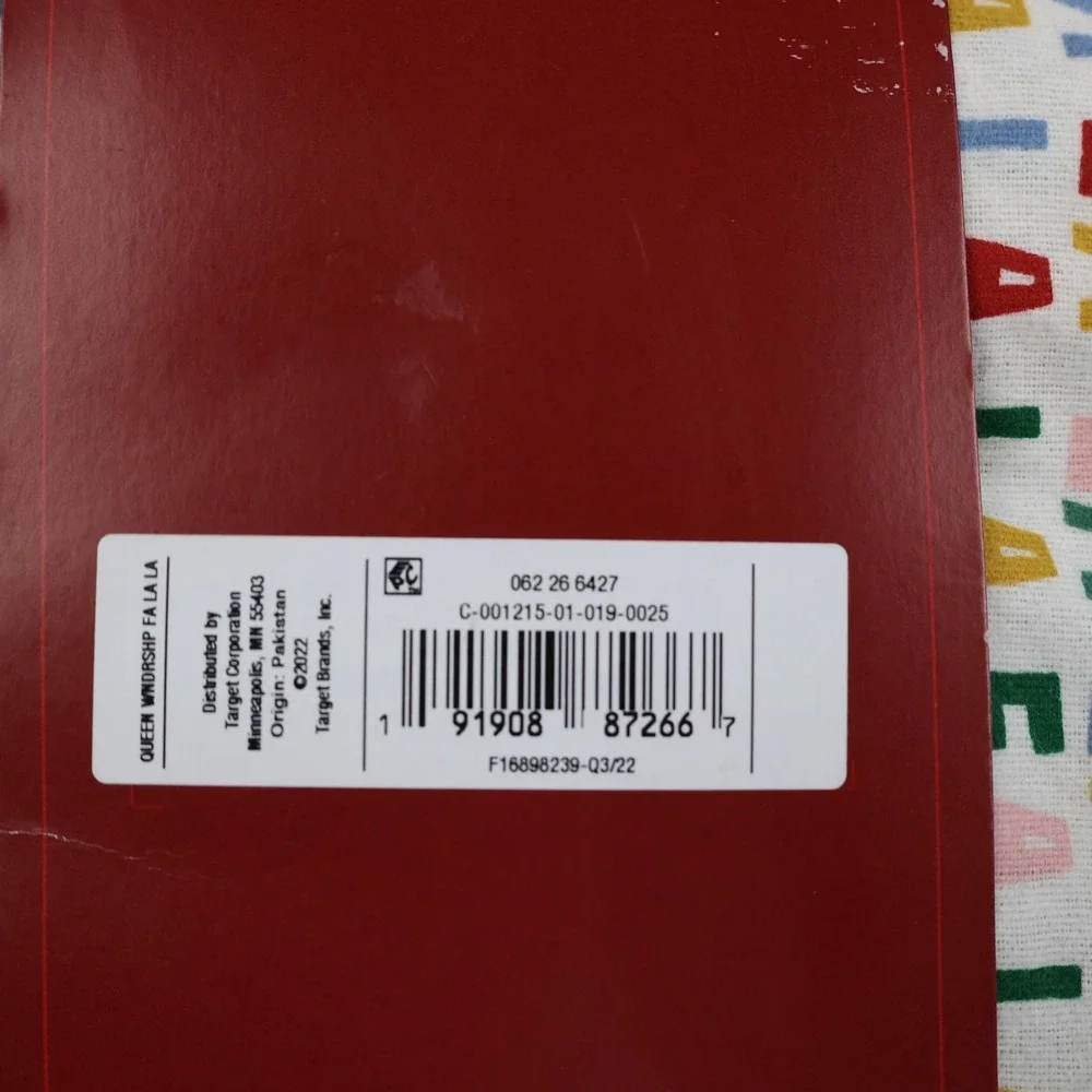 Wondershop at Target Queen Flannel‎ Sheet Set Fa La La Christmas 100% Cotton